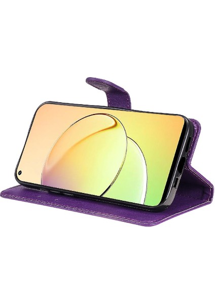 Kart Yuvası Klasik Düz Renk Iş ile Realme 10 4g Için Flip Case (Yurt Dışından)