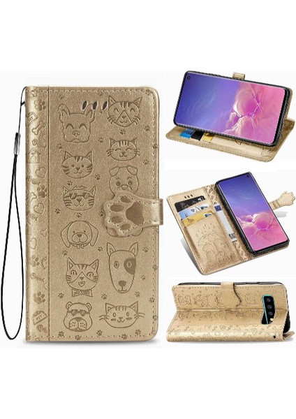 Samsung Galaxy S10 Artı Kılıf Karikatür Hayvanlar Kısa Kayış (Yurt Dışından)