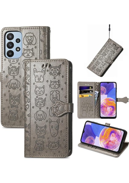 Samsung Galaxy A23 Kılıf Için Kılıf Kısa Kayış Karikatür Hayvanlar Flip (Yurt Dışından) fiyatları