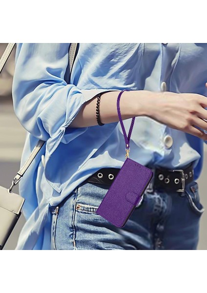 Google Pixel 5 Litch Desen Flip Folio Pu Deri Kartı Için Telefon Kılıfı (Yurt Dışından)