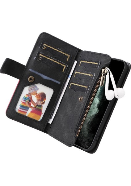 Kart ile IPhone 11 Pro Kickstand Koruyucu Fermuar Cüzdan Tarzı (Yurt Dışından)