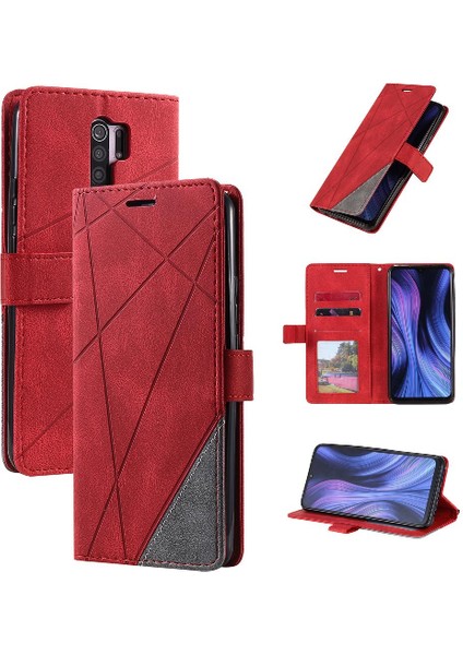 Xiaomi Redmi 9 Için Kılıf Manyetik Darbeye Kart Tutucu Kickstand Cüzdan (Yurt Dışından)