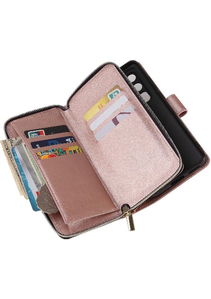 Huawei P40 Pro Artı Fermuar Cep Cüzdan Kılıf 9 Kart Yuvaları ile (Yurt Dışından) fiyatları