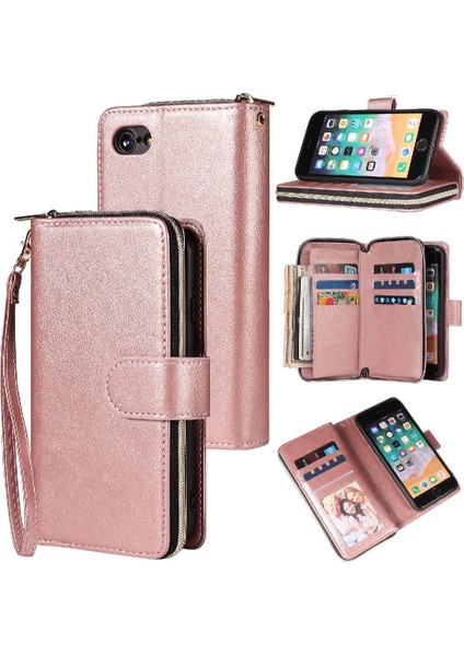 Iphone 7/8 Için Kılıf Kart Tutucu Cüzdan Durumda 9 Kart Yuvaları ile Kapak Çevirin (Yurt Dışından)