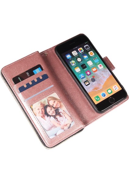 Iphone 7/8 Için Kılıf Kart Tutucu Cüzdan Durumda 9 Kart Yuvaları ile Kapak Çevirin (Yurt Dışından) indirimleri