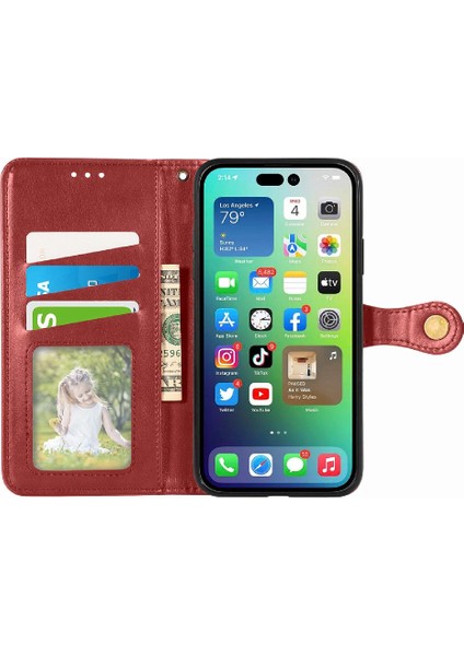 IPhone 14 Için Kılıf Artı Deri Çanta Zarif Iş Moda Tasarımı (Yurt Dışından)