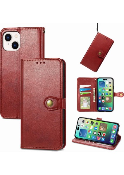 IPhone 14 Için Kılıf Artı Deri Çanta Zarif Iş Moda Tasarımı (Yurt Dışından)