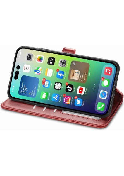 IPhone 14 Için Kılıf Artı Deri Çanta Zarif Iş Moda Tasarımı (Yurt Dışından)