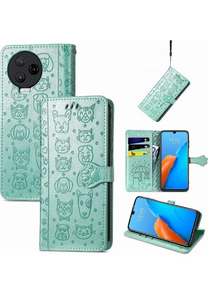 Infinix Not 12 Pro Karikatür Hayvanlar Için Kılıf Kısa Kayış Kapak Kılıfı (Yurt Dışından)