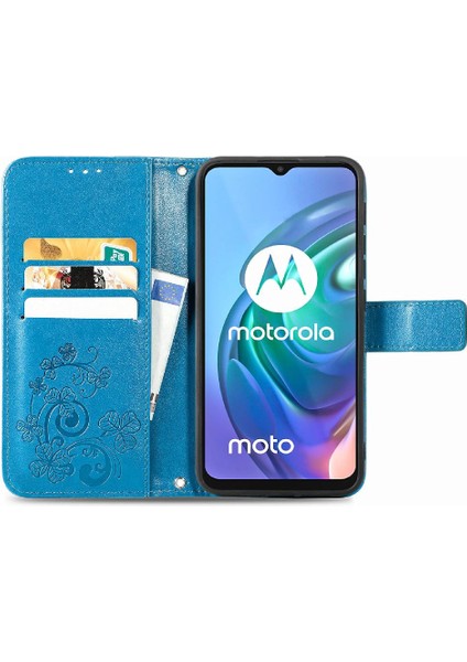 Motorola Moto G30 Deri Kılıf Kapak Kapak Kısa Kayış Zarif (Yurt Dışından)