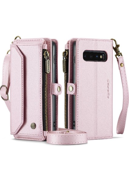 Samsung Galaxy S10 Kart Tutucu Fermuar Faturaları Yuvası Cüzdan Için Crossbody Durumda (Yurt Dışından)