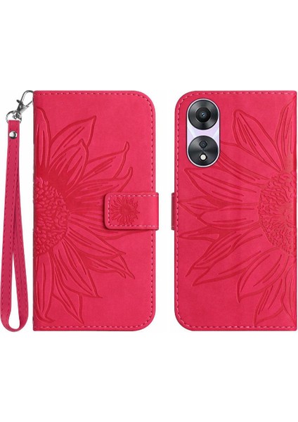 Kart Yuvaları Tutucu Kısa Kayış ile Oppo A78 4g Lüks Pu Deri Kılıf (Yurt Dışından)