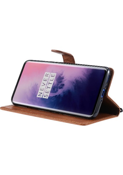 Oneplus 7 Pro Için Flip Case Kart Yuvası ile Yüksek Kaliteli Deri Iş (Yurt Dışından)