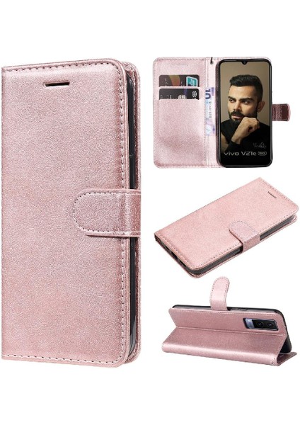 Vivo V21E 5g Klasik Düz Renk Iş Cüzdan Telefon Kılıfı Için Flip Case (Yurt Dışından)