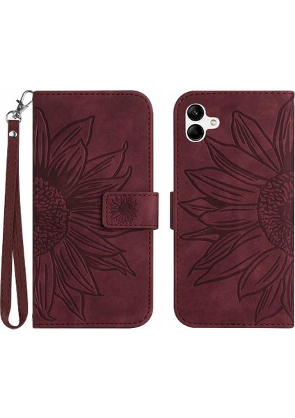 Kart Yuvaları Tutucu Flip Cüzdan ile Samsung Galaxy F14 Kısa Kayış Için Kılıf (Yurt Dışından)