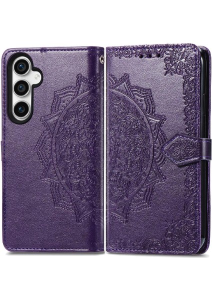 Samsung S23FE Zarif Desen Kapak Çevirin Kılıf Basit (Yurt Dışından)