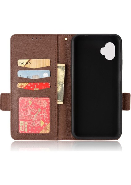 Samsung Galaxy Xcover6 Pro Pu Deri Manyetik Kart Yuvaları Tutucu (Yurt Dışından)