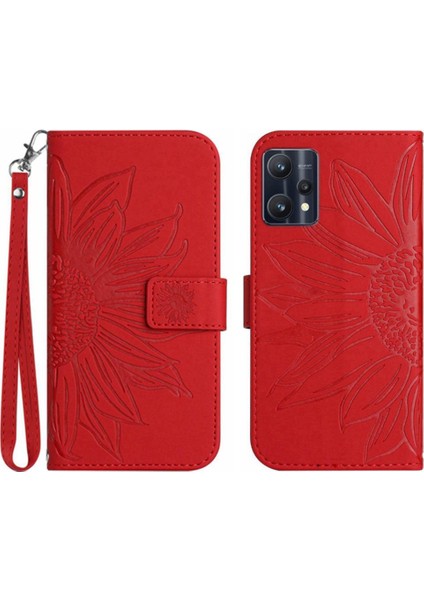 Kart Yuvaları ile Realme 9 4g Için Kılıf Tutucu Flip Cüzdan Telefon Kılıfı Lüks (Yurt Dışından)