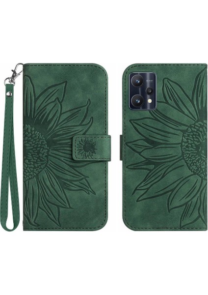 Kart Yuvaları ile Realme 9 4g Için Kılıf Tutucu Flip Cüzdan Telefon Kılıfı Lüks (Yurt Dışından)