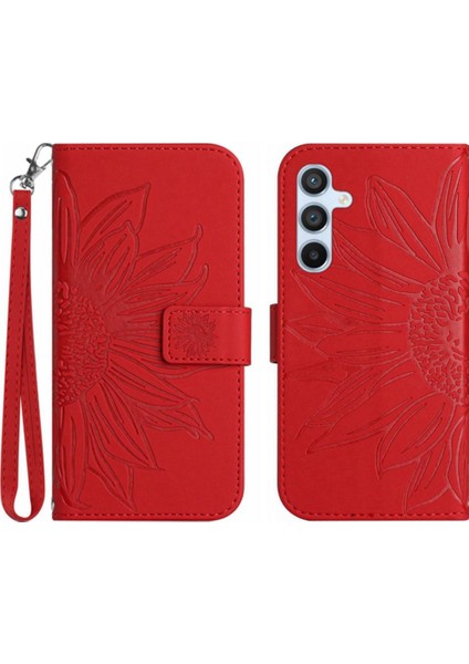 Samsung Galaxy Case 5g Flip Cüzdan Telefon Kılıfı Için Kabartmalı Ayçiçeği (Yurt Dışından)