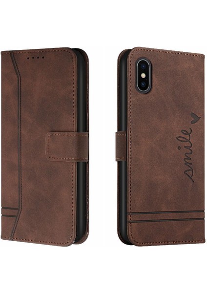 Telefon Kılıfı Için iphone X/xs Kart Yuvaları Kapak Manyetik Kapatma Flip Folio Pu (Yurt Dışından)