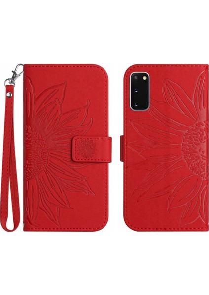 Samsung Galaxy S20 Lüks Pu Deri Kısa Kayış Kart Yuvaları ile (Yurt Dışından)