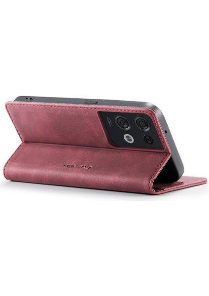Oppo Oppo 8 Pro 5g Için Flip Case Kart Yuvası Kickstand Vintage Pu Flip (Yurt Dışından)