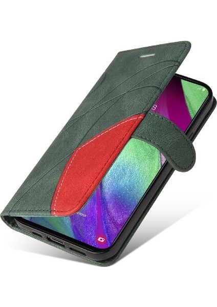 Kart Yuvası Standı Pu ile Samsung Galaxy A40 Iki Renkli Dikiş Için Kılıf (Yurt Dışından) fiyatları