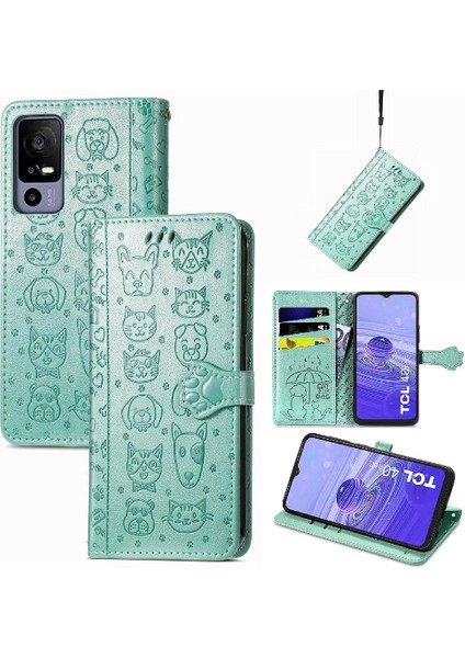 Tcl 40R Flip Kapak Için Kılıf Kısa Kayış Karikatür Hayvanlar Deri Kılıf (Yurt Dışından) fiyatları