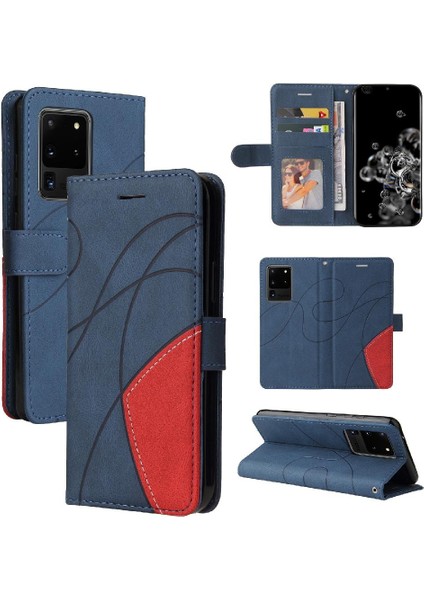 Samsung Galaxy S20 Ultra Pu Deri Flip Folio Kılıf Için Iki Renkli (Yurt Dışından)