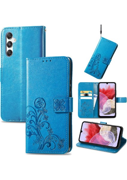 Samsung Galaxy M34 5g Kısa Kayış Dört Yapraklı Yonca Flip Kapak (Yurt Dışından)