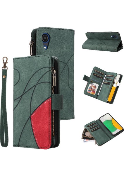 Samsung Galaxy A03 Çekirdek Kickstand Koruyucu Iki Renkli Dikiş Için Kılıf (Yurt Dışından)