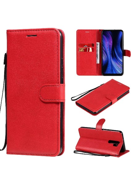 Xiaomi Redmi 9 Için Flip Case Klasik Düz Renk Iş Cüzdan Telefon (Yurt Dışından)