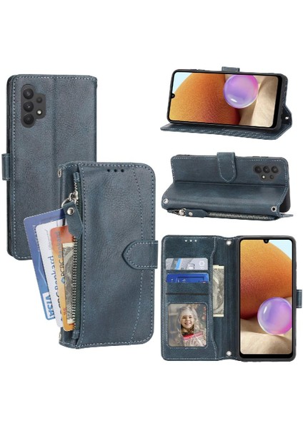 Samsung Galaxy A32 4g Pu Deri Manyetik Kapatma Kickstand Için Flip Case (Yurt Dışından)
