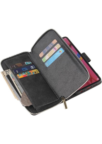 El Kayışı Flip ile 9 Kart Yuvaları ile Huawei P30 Cüzdan Kılıf Için Kılıf (Yurt Dışından) indirimleri