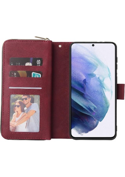 Samsung Galaxy S21 Kart Tutucu Cüzdan Durumda 9 Kart Yuvaları ile Flip (Yurt Dışından) fırsatları