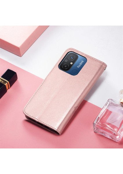 Xiaomi Redmi 12C Flip Kapak Için Kılıf Kısa Kayış Zarif Iş Dört (Yurt Dışından) modelleri