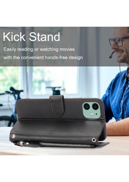 Iphone 11 Için Flip Case Pu Deri Anti Scratch Manyetik Kapatma Kickstand (Yurt Dışından)