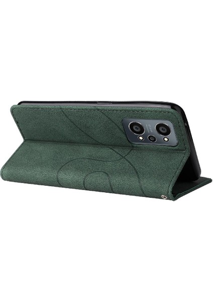 Realme Gt Neo 2 Iki Renkli Dikiş Kickstand Koruyucu Pu Flip Için Kılıf (Yurt Dışından)