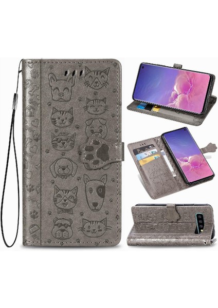 Samsung Galaxy S10 Artı Kılıf Karikatür Hayvanlar Kısa Kayış (Yurt Dışından)
