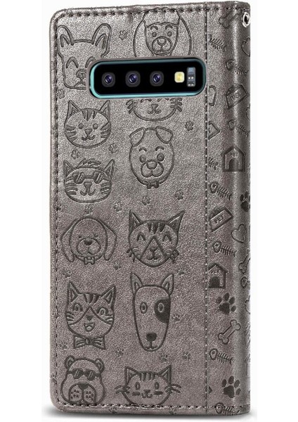 Samsung Galaxy S10 Artı Kılıf Karikatür Hayvanlar Kısa Kayış (Yurt Dışından)