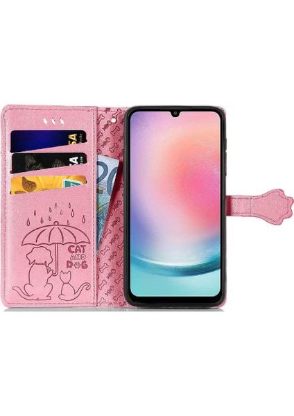 Samsung Galaxy A24 4g Için Kılıf Kısa Kayış Deri Kılıf Karikatür Hayvanlar (Yurt Dışından) modelleri