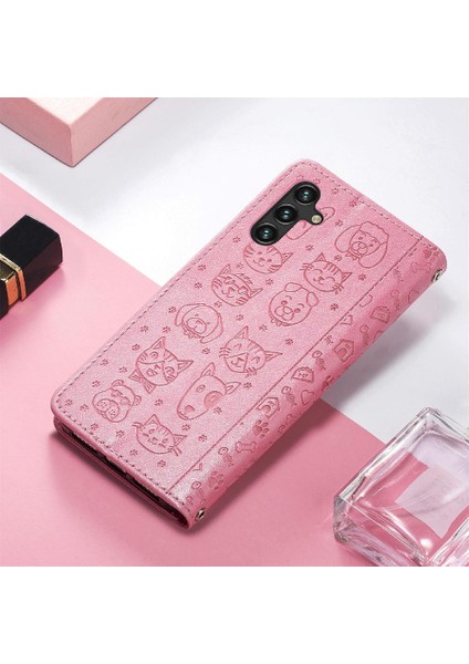 Samsung Galaxy A24 4g Için Kılıf Kısa Kayış Deri Kılıf Karikatür Hayvanlar (Yurt Dışından) fırsatları