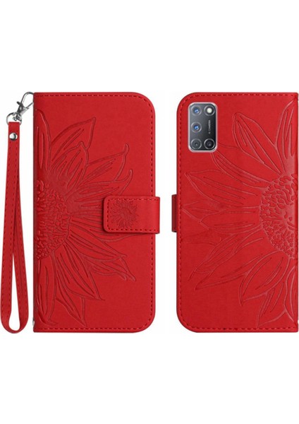 Oppo A92/A72/A52 Kart Yuvaları Tutucu Kısa Kayış Kabartmalı Pu (Yurt Dışından)