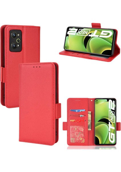 Realme Gt2 Pu Deri Yan Toka Kart Yuvaları Tutucu Cüzdan Için Kılıf (Yurt Dışından)