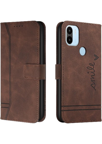 Telefon Kılıfı Için Xiaomi Redmi A1 Artı El Kayışı Çevirme Folyo Cüzdan Kart Pu (Yurt Dışından)