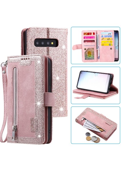 Samsung Galaxy S10 Artı Kordon Kickstand Pu Deri Cüzdan Için Flip Case (Yurt Dışından)