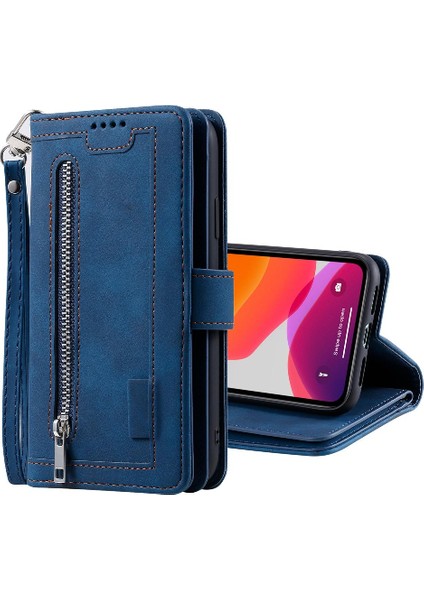 Iphone 11 Için Flip Case Pro Cüzdan Kordon Pu Deri 9 Kart Yuvaları (Yurt Dışından)