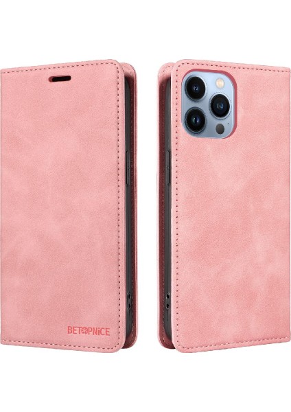 Iphone 13 Için Kılıf Pro Max Pu Deri Koruyucu Manyetik Folio Cüzdan (Yurt Dışından)