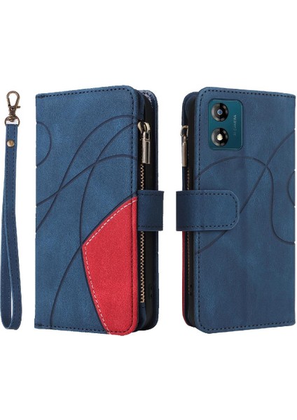 Motorola Moto E13 Fermuar Cüzdan Tarzı Için Kılıf Kart Yuvası Standı Dokuz (Yurt Dışından)